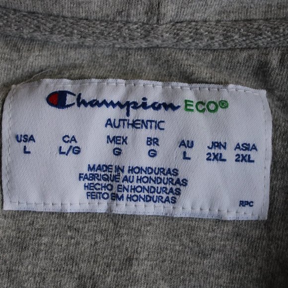 Champion Charcoal Grey Zip Up Hoodie Sweatshirt - Picture 3 of 5